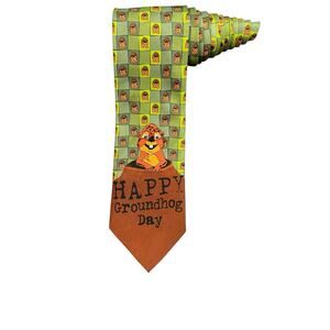 Wild Ties Happy Groundhogs Day Holiday Novelty Gag Gift Necktie